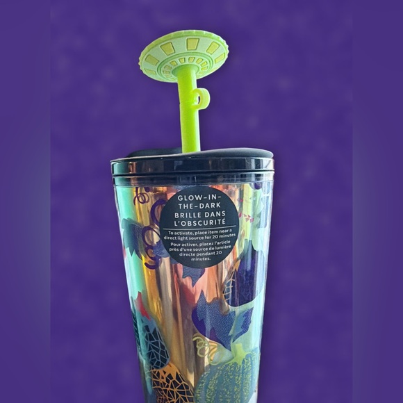Starbucks Glow-in-the-Dark Tumbler with UFO Straw Limited Edition - Picture 2 of 4